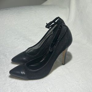 Black sheer heels